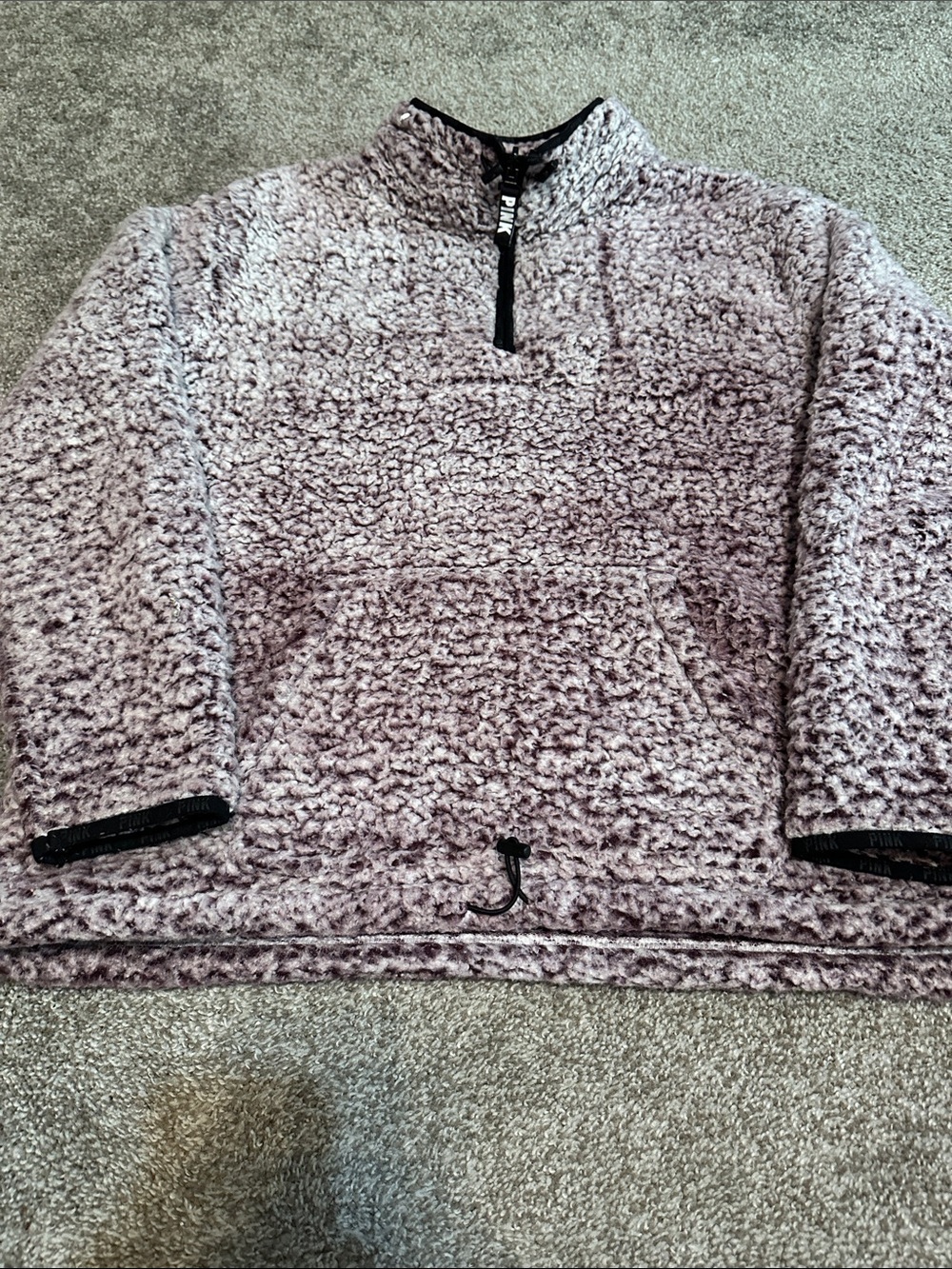 PINK Victoria's Secret Sherpa Half-Zip Pullover - Light Mauve